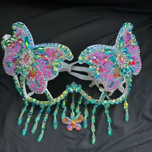 Rave Butterfly Rhinestone Carnivale Top NWOT EDC